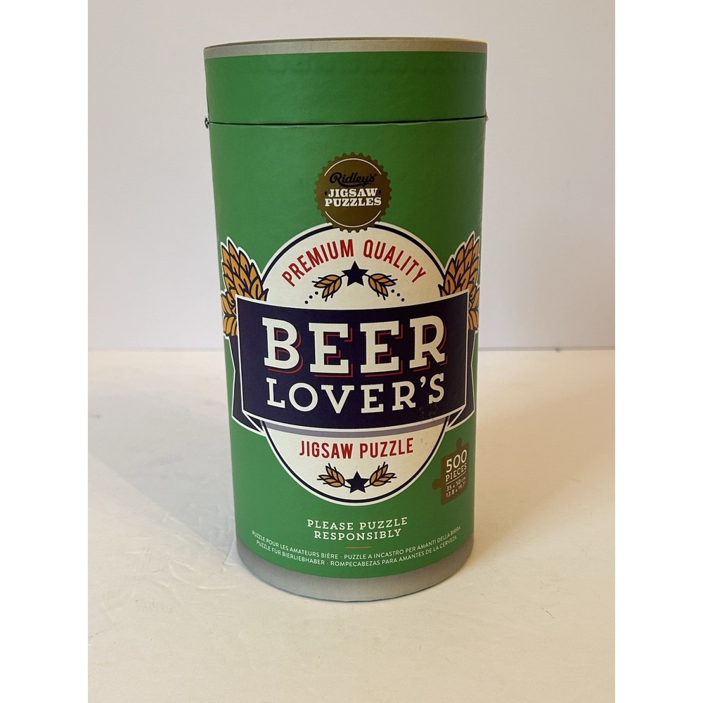 Jigsaw Puzzle BEER LOVERS 500 Pc w/Poster by Ridley's 2020 Complete Craft Beer